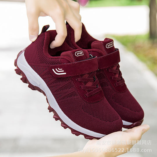 Damen Sportliche Trail-Laufschuhe mit rutschfestem Profil und elastischem Klettverschluss EB