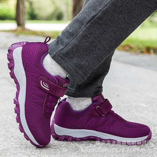 Damen Sportliche Trail-Laufschuhe mit rutschfestem Profil und elastischem Klettverschluss EB