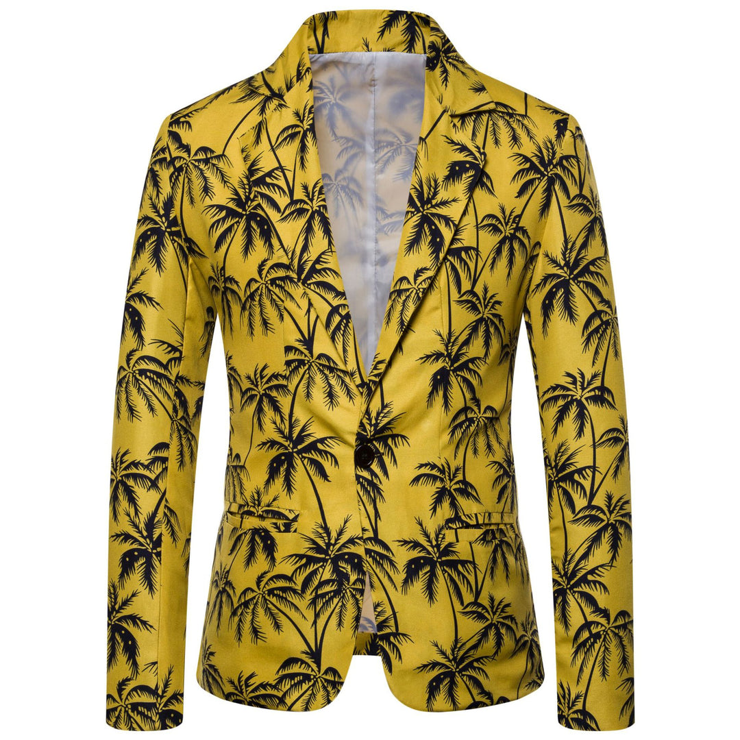 Damen Blazer mit exotischem Pflanzenmuster und modernem Schnitt EB