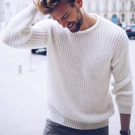 Herren lässiger Strickpullover mit modernen Strukturen EB