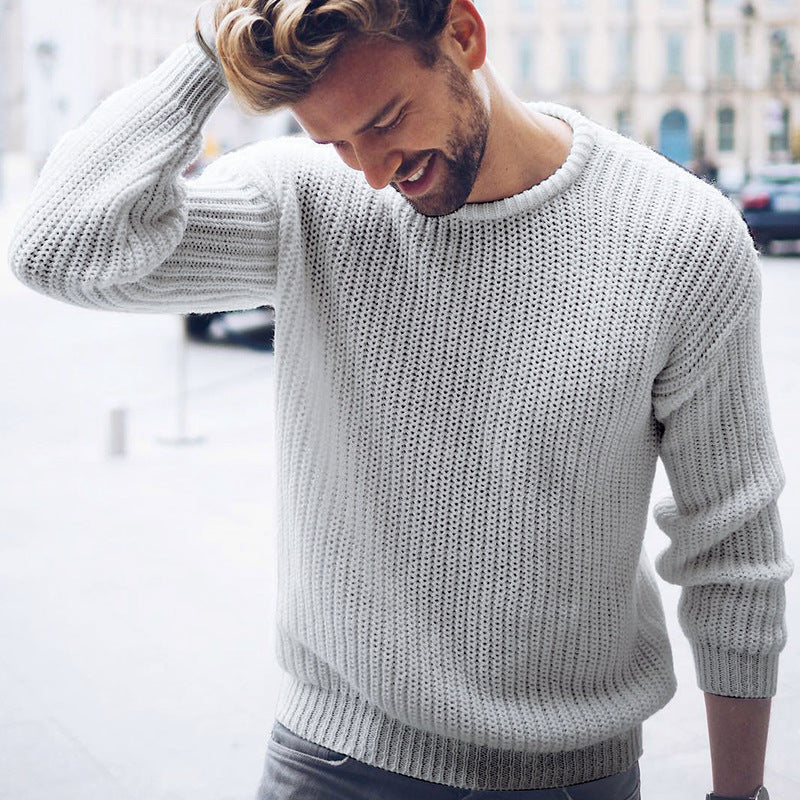 Herren lässiger Strickpullover mit modernen Strukturen EB