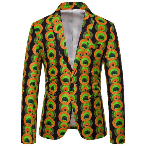 Damen Blazer mit auffälligem afrikanischem Muster und taillierter Passform EB
