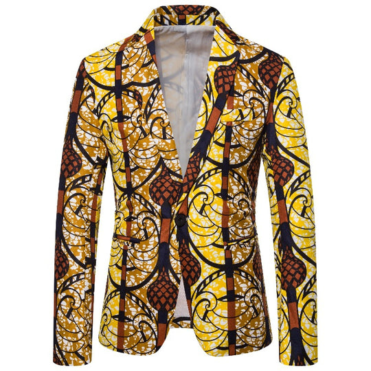 Damen Blazer mit exotischem Musterdruck und eleganter Passform EB