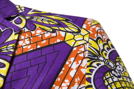 Damen Blazer mit auffälligem afrikanischem Print und eleganter Passform EB