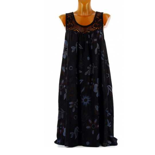 Damen Langkleid mit floraler Spitzenstruktur EB