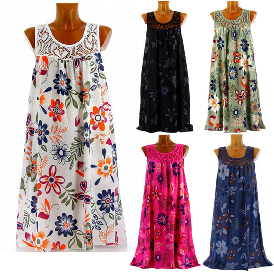 Damen Langkleid mit floraler Spitzenstruktur EB