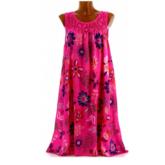 Damen Langkleid mit floraler Spitzenstruktur EB