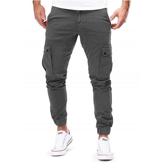 Herren Cargo-Hose mit elastischen Bündchen und multifunktionalen Taschen EB