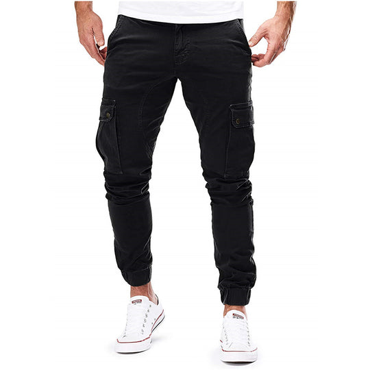 Herren Cargo-Hose mit elastischen Bündchen und multifunktionalen Taschen EB