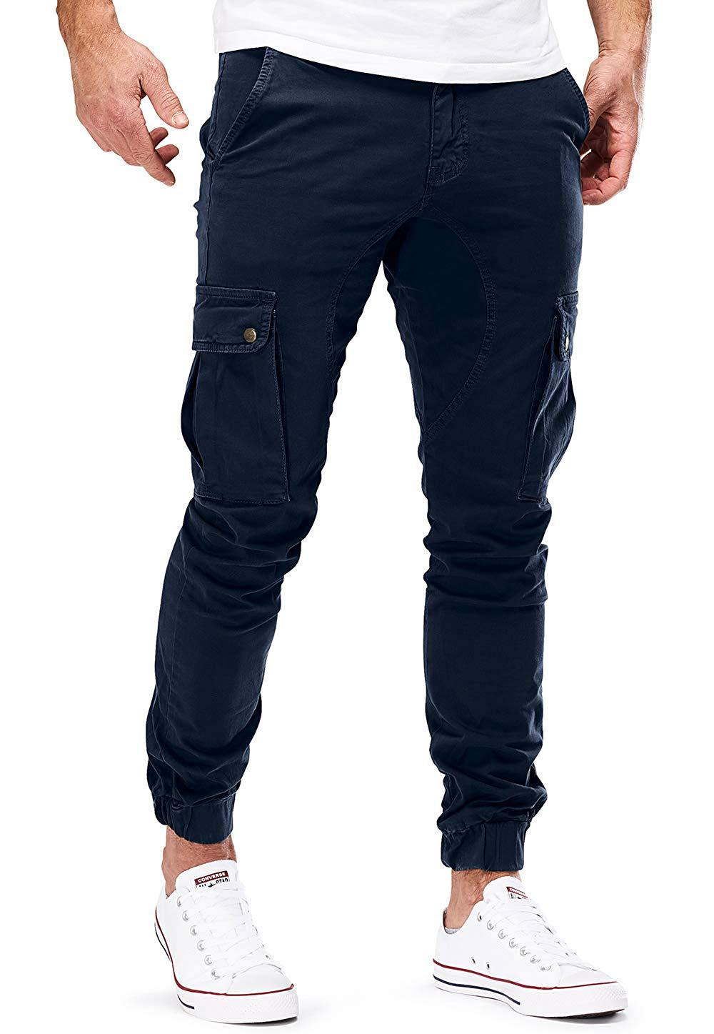 Herren Cargo-Hose mit elastischen Bündchen und multifunktionalen Taschen EB