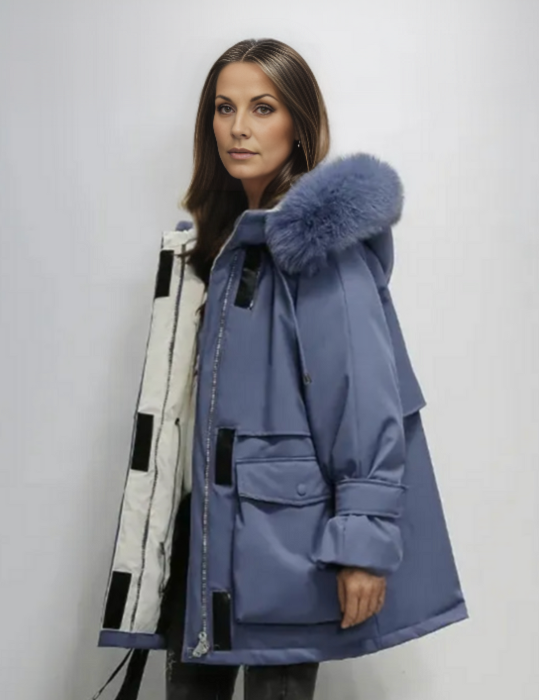 EB | Winterjacke mit Kapuze und Langen Ärmeln für Frauen Ideal für Die Kalte Saison