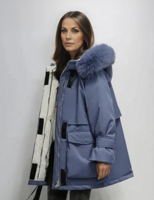 EB | Winterjacke mit Kapuze und Langen Ärmeln für Frauen Ideal für Die Kalte Saison