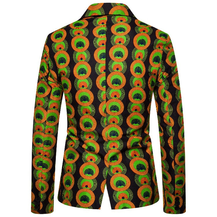 Damen Blazer mit auffälligem afrikanischem Muster und taillierter Passform EB
