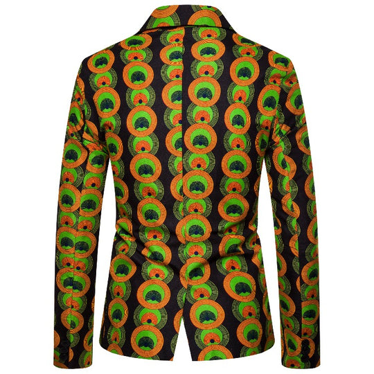 Damen Blazer mit auffälligem afrikanischem Muster und taillierter Passform EB