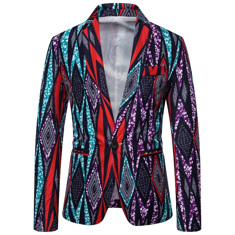Herren Blazer mit kreativem geometrischen Muster und modernem Schnitt EB