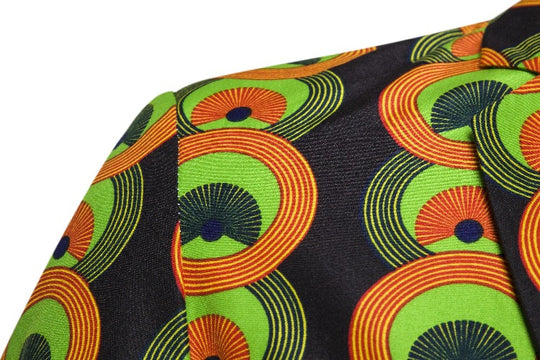 Damen Blazer mit auffälligem afrikanischem Muster und taillierter Passform EB