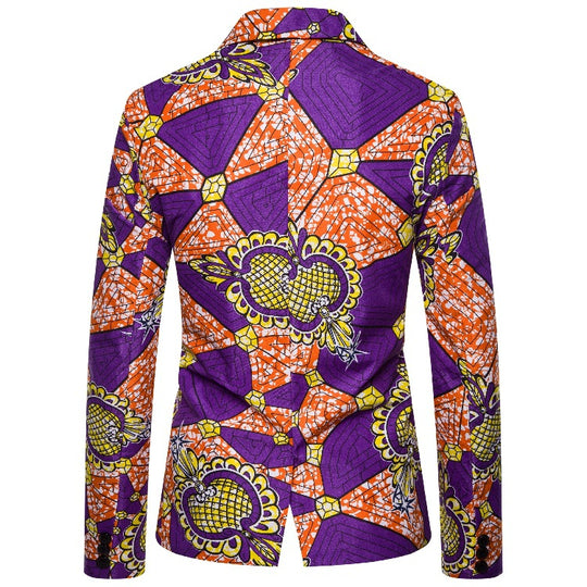 Damen Blazer mit auffälligem afrikanischem Print und eleganter Passform EB