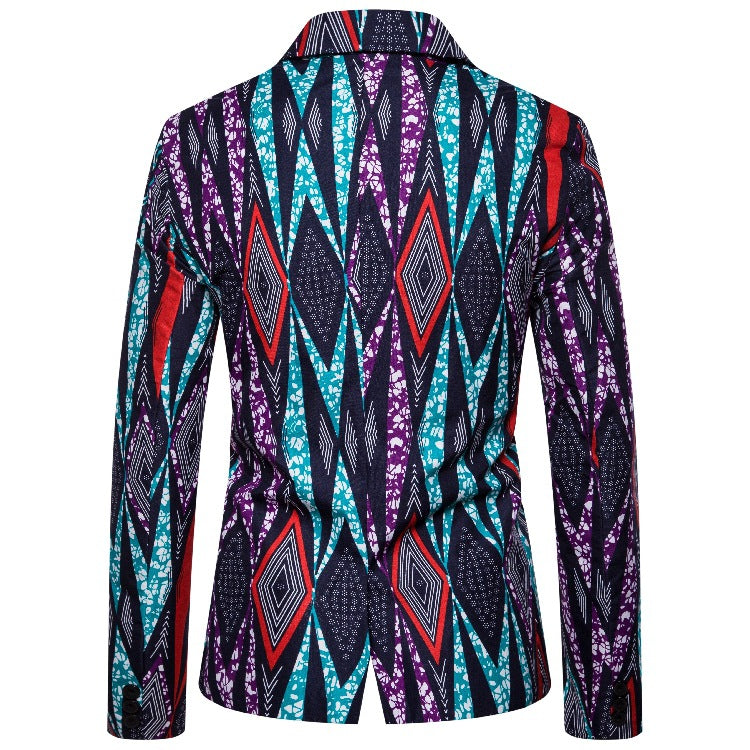 Herren Blazer mit kreativem geometrischen Muster und modernem Schnitt EB