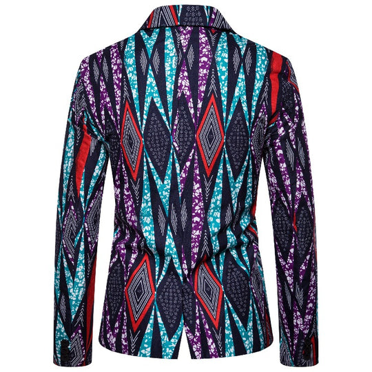 Herren Blazer mit kreativem geometrischen Muster und modernem Schnitt EB