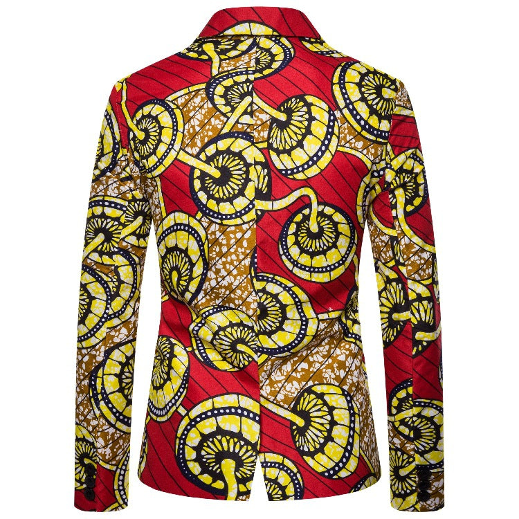 Damen Blazer aus hochwertigem Stoff mit einzigartigem afrikanischem Muster und elegantem Schnitt EB