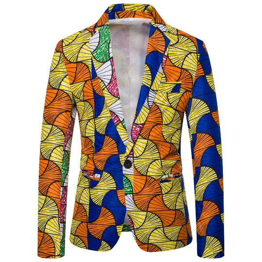 Damen Blazer mit buntem afrikanischem Muster und elegantem Schnitt EB