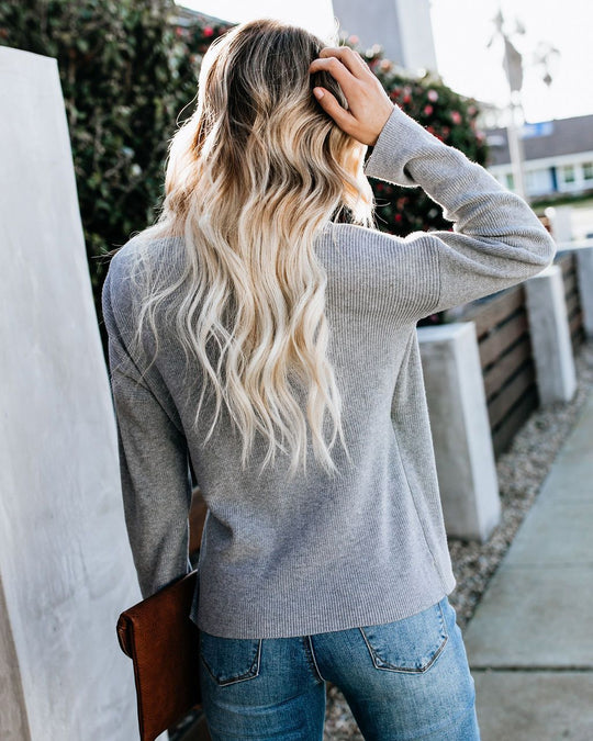 Damen Wickelpullover mit eleganten Bindebändern und lässigem V-Ausschnitt EB