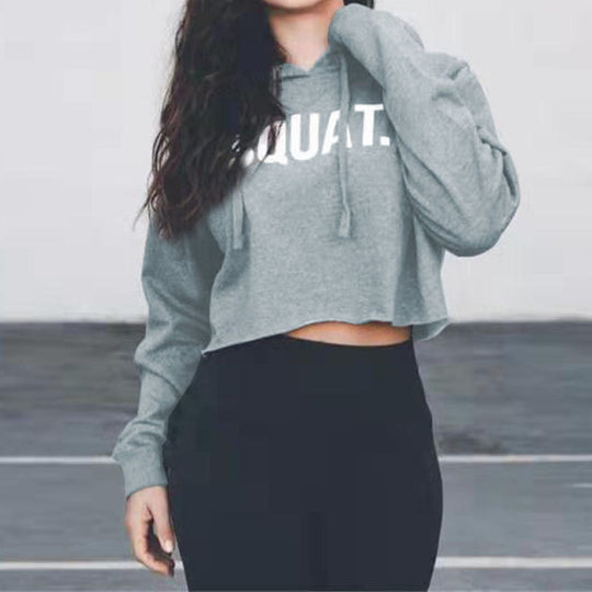 Damen Sportliches Crop-Hoodie EB