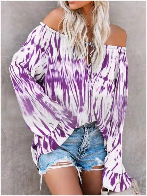 Damen Freizeitbluse mit Off-Shoulder Schnitt und lässigen Rüschendetails EB