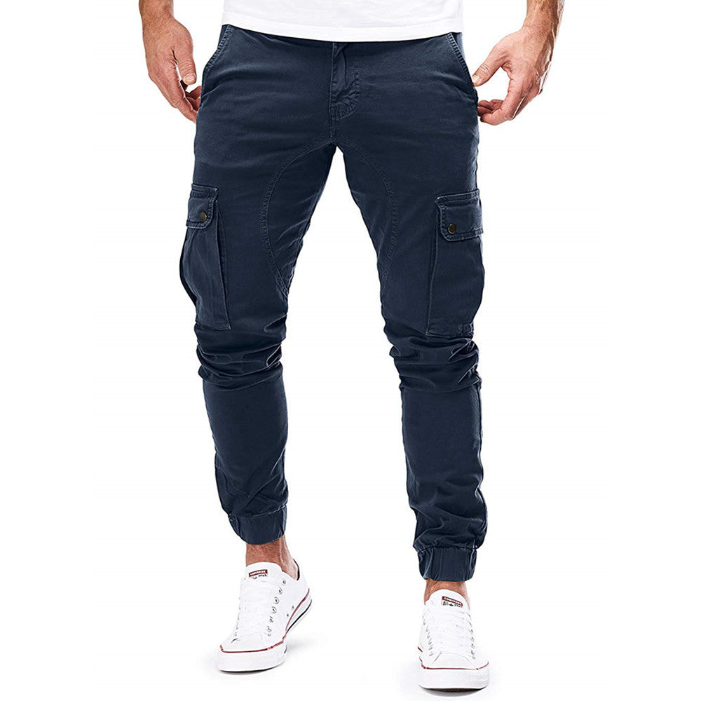 Herren Cargo-Hose mit elastischen Bündchen und multifunktionalen Taschen EB