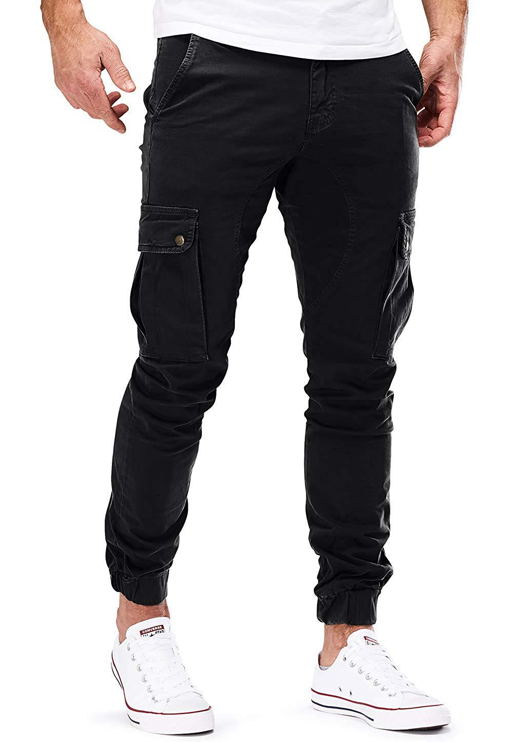 Herren Cargo-Hose mit elastischen Bündchen und multifunktionalen Taschen EB