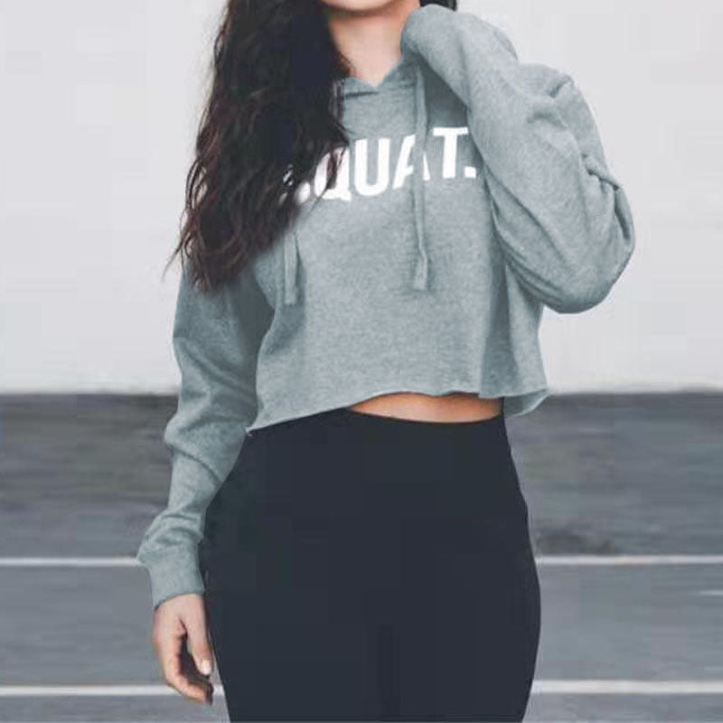 Damen Sportliches Crop-Hoodie EB