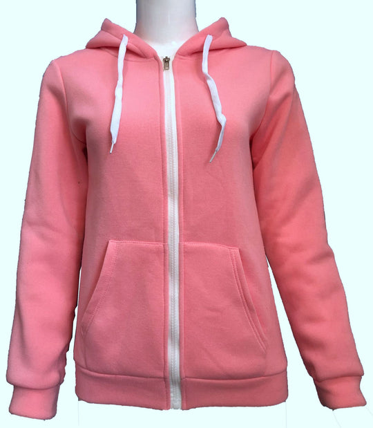 Damen nan Kapuzenjacke mit durchgehendem Reißverschluss und Kängurutasche EB