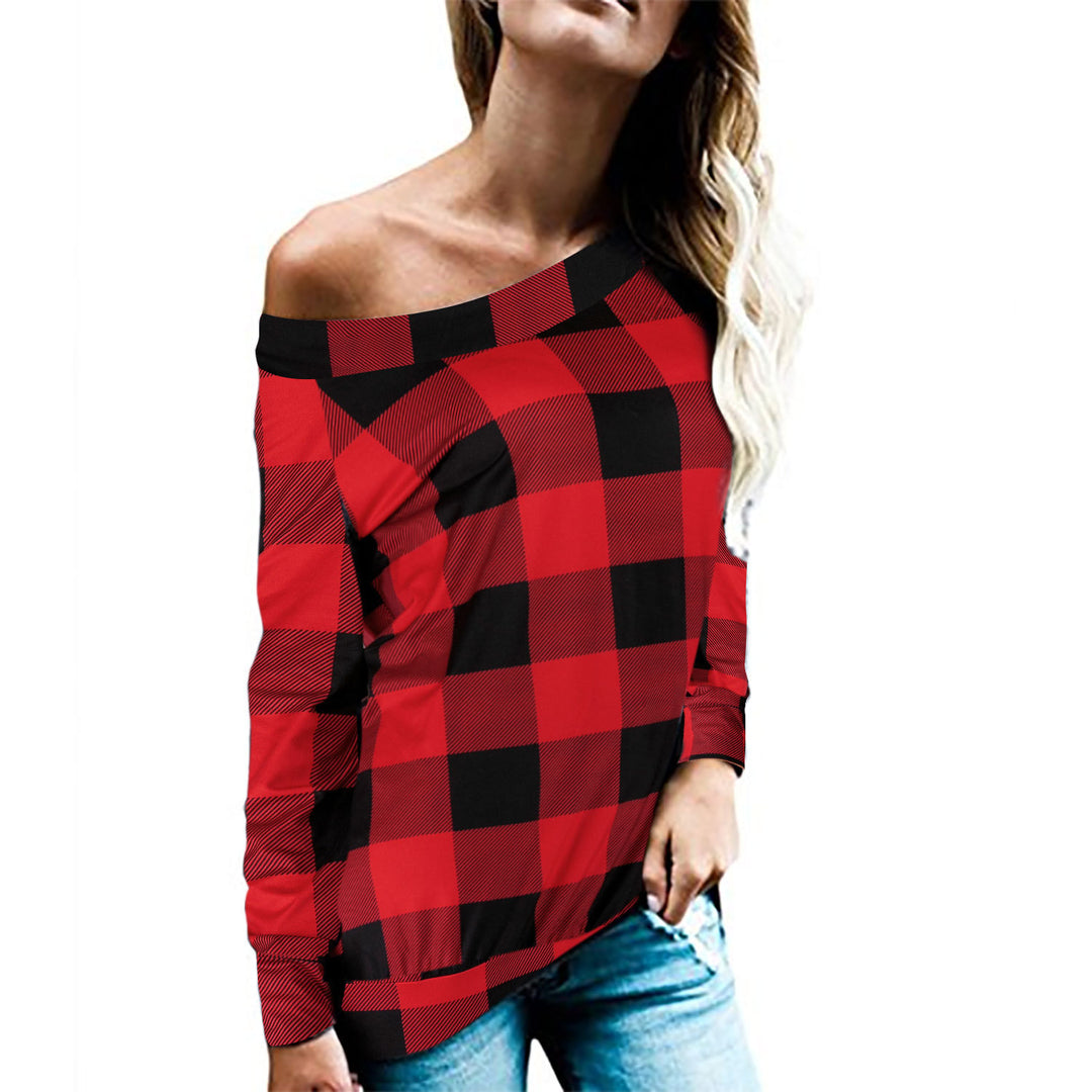 Damen Off-Shoulder Pullover mit Leopardenmuster EB