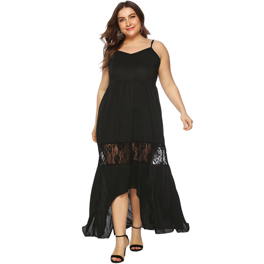 Damen Maxikleid mit Spitzenakzenten EB