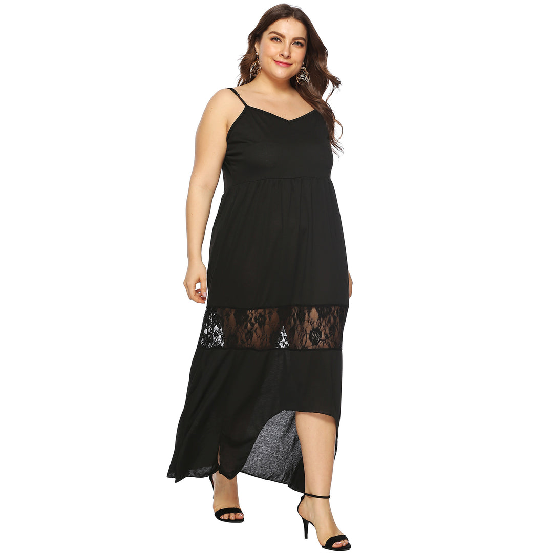Damen Maxikleid mit Spitzenakzenten EB