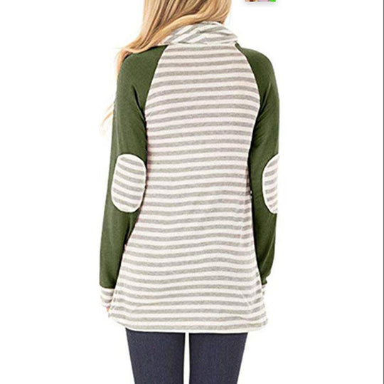 Damen Kapuzenpullover mit gestreiftem Design und praktischen Taschen EB