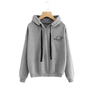 Damen lässiger Hoodie mit intergalaktischem Motiv EB