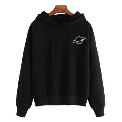 Damen lässiger Hoodie mit intergalaktischem Motiv EB