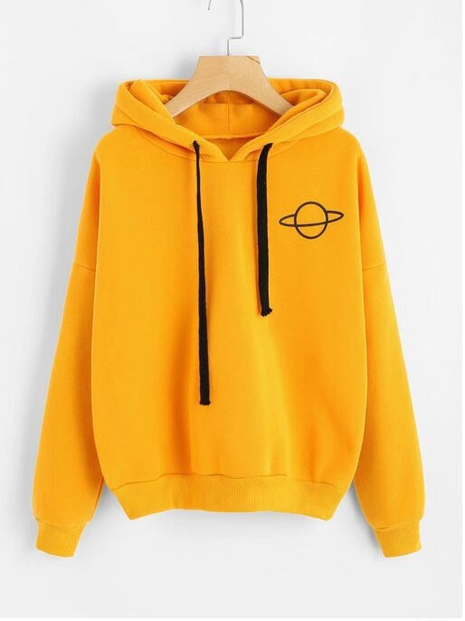 Damen lässiger Hoodie mit intergalaktischem Motiv EB
