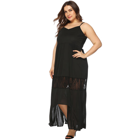Damen Maxikleid mit Spitzenakzenten EB