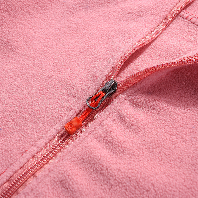Damen Leichte Microfleece Jacke mit Stehkragen und durchgehendem Reißverschluss EB