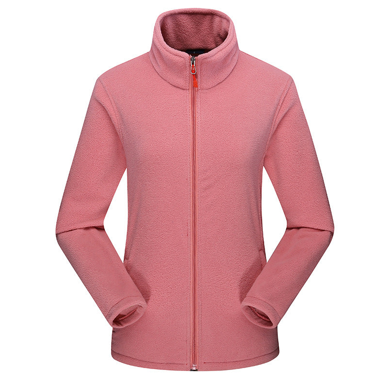 Damen Leichte Microfleece Jacke mit Stehkragen und durchgehendem Reißverschluss EB