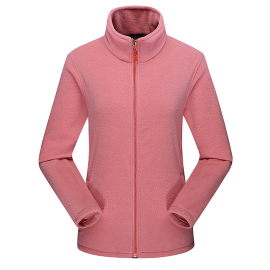 Damen Leichte Microfleece Jacke mit Stehkragen und durchgehendem Reißverschluss EB