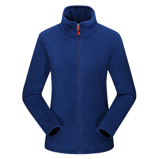 Damen Leichte Microfleece Jacke mit Stehkragen und durchgehendem Reißverschluss EB