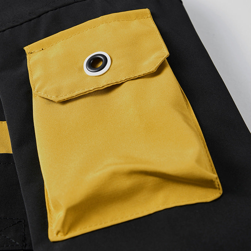 Herren Utility-Kapuzenshelljacke mit Multifachtaschen und kontrastgefütterter Kapuze EB