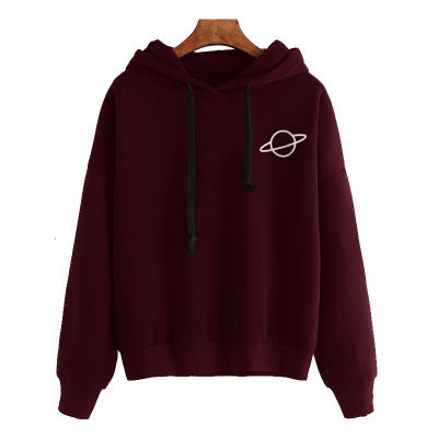 Damen lässiger Hoodie mit intergalaktischem Motiv EB