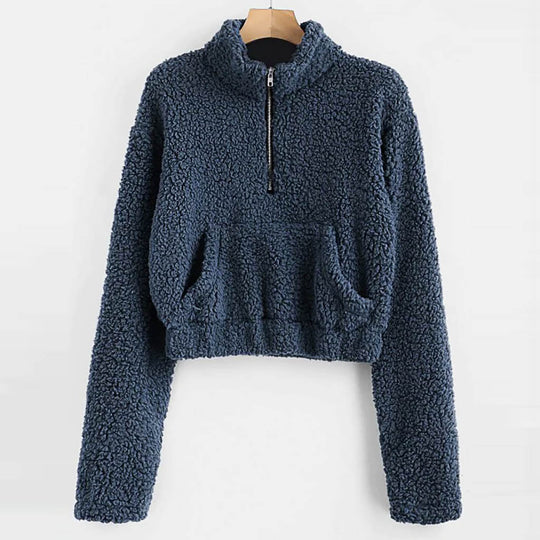 Damen Kuscheliger Stepp-Hoodie mit Reißverschluss und praktischen Taschen EB