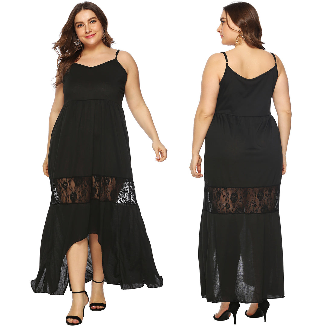 Damen Maxikleid mit Spitzenakzenten EB