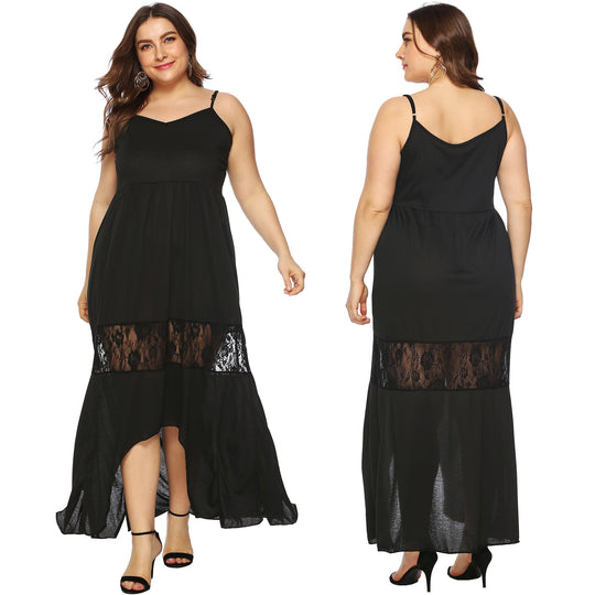 Damen Maxikleid mit Spitzenakzenten EB