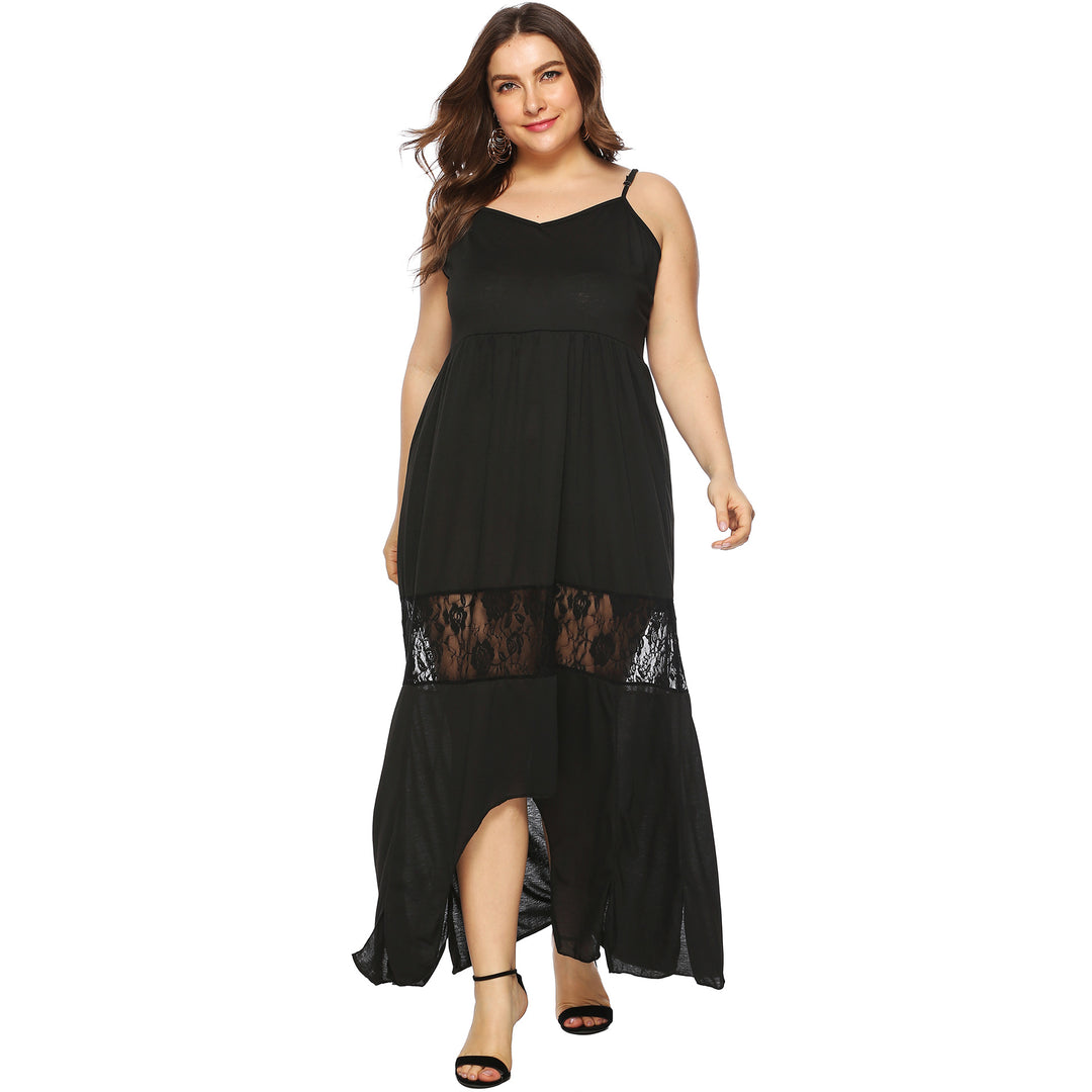 Damen Maxikleid mit Spitzenakzenten EB